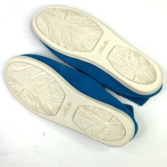 OluKai Nohea Perforated royal blue suede slip on loafers convertible heel size 7 - Picture 8 of 9